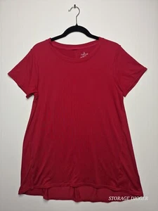 Cuddl Duds Flex Wear Tunic Women Size M Short Sleeve Red - Picture 1 of 12