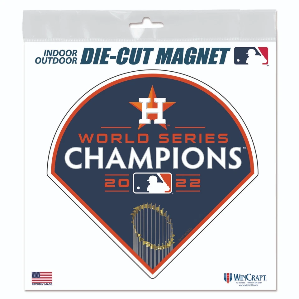HOUSTON ASTROS 2022 WORLD SERIES CHAMPIONS 6"X6" DIE-CUT MAGNET INDOOR OUTDOOR - Image 1 of 1