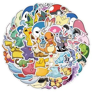 Lotto adesivi carini Pokemon anime 50 pezzi Pikachu NUOVI - Foto 1 di 8