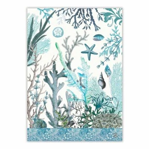 Michel Design Works Baumwolle Küche Geschirrtuch Ocean Tide Sea Life Blau Aqua - Bild 1 von 1