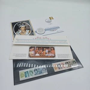 Cubierta de moneda enchapada en plata 95 cumpleaños de la reina Isabel II Harrington & Byrne - Imagen 1 de 8