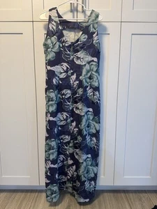 Tommy Bahama Women’s  Sleeveless 100% Silk Maxi Dress Size 10 Tropical Blue - Picture 1 of 4