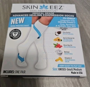 SKINEEZ Medical Grade Kompressionsstrümpfe S/M, MILD/mäßig 10-20 mmHg weiß - Bild 1 von 4