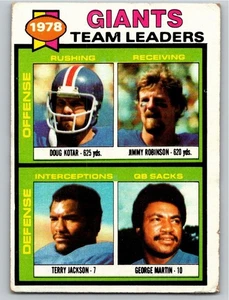 1979 Topps #188 New York Giants Líderes de Equipo ¡Envío Gratis! - Imagen 1 de 2