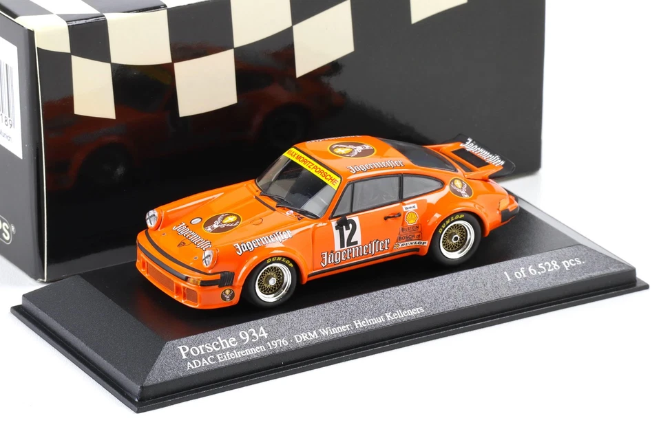 1:43 Minichamps Porsche 934 ADAC Eifelrennen DRM 1976 Gagnant Kelleners #12 - Photo 1/3