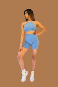 Juego de gimnasio para mujer Amplificador Scruch Entrenamiento Yoga Traje Push Up Leggings cortos - Imagen 1 de 4