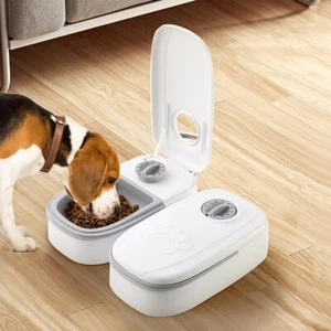 2X Pet Feeder Food Dispenser Auto Feeders Double Cat Food Dispenser Timer Bowl - Picture 1 of 6