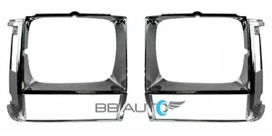 NEW CHROME HEADLIGHT BEZELS SET FOR 1984-1990 JEEP WAGONEER CHEROKEE COMANCHE - Picture 1 of 4
