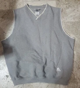 SWEET VINTAGE 1990'S ADIDAS GRAY SLEEVELESS GOLF VEST MEN'S SIZE LARGE - Picture 1 of 7