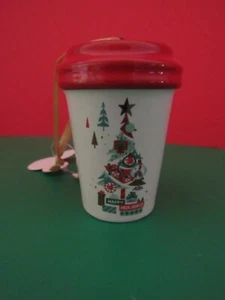 Disney Starbucks 2019 ORNAMENT Disneyland Happy Holidays Mini Tumbler NEW w/ TAG - Picture 1 of 4