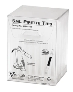 VistaLab 5mL Pipette Tips Ovation,Grad, VistaClear Box Sterile 60/case,4058-5102 - Picture 1 of 1