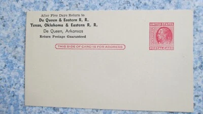 De Queen & Eastern Railroad Arkansas Freight Received  Card 1950's 5.5x3.25" - Image 1 of 4
