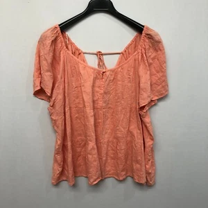 Old Navy Women Short Sleeve Embroidered Top Shirt Blouse Size 3X Coral B292 -29 - Picture 1 of 11