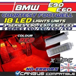 2x LED RED Footwell Door Courtesy Interior Lights BMW E90 E60 E70 E71 under e92 - Picture 1 of 4