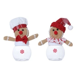 Set of 6 Portable Gingerbreads Man Sweet Jar Christmas Parties Snacks Containers - Bild 1 von 10