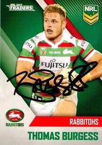Signed 2017 SOUTH SYDNEY RABBITOHS NRL Card THOMAS BURGESS - Picture 1 of 3