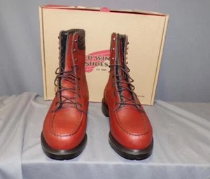 RED WING USA Classic Supersole 402 Plain Toe Mens Moc Toe Red Work Boots Boxed - Picture 1 of 13