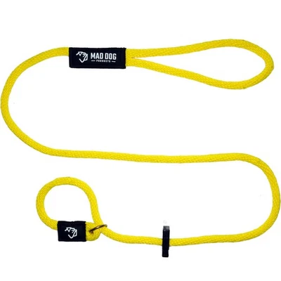 Correa inglesa para perro Mad Dog Products 1/2” x 10’ cuerda amarilla exclusiva Foto 1 de 4