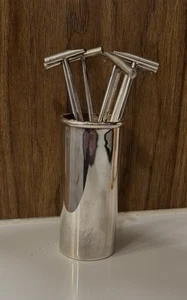 Ralph Lauren Juego de 8 Polo Mazo Selecciones de Cóctel Brochetas Plateadas Barware - Imagen 1 de 5