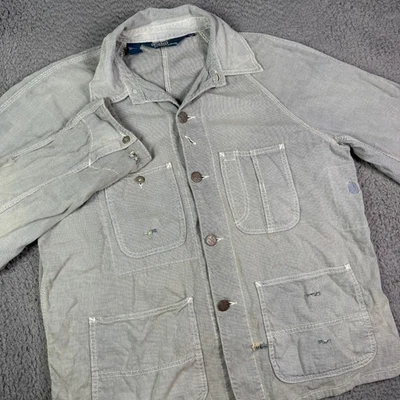 Chaqueta Polo Ralph Lauren Tareas De Colección Para Hombres XL Azul Envejecido Trabajo Metal Botón Foto 1 de 4