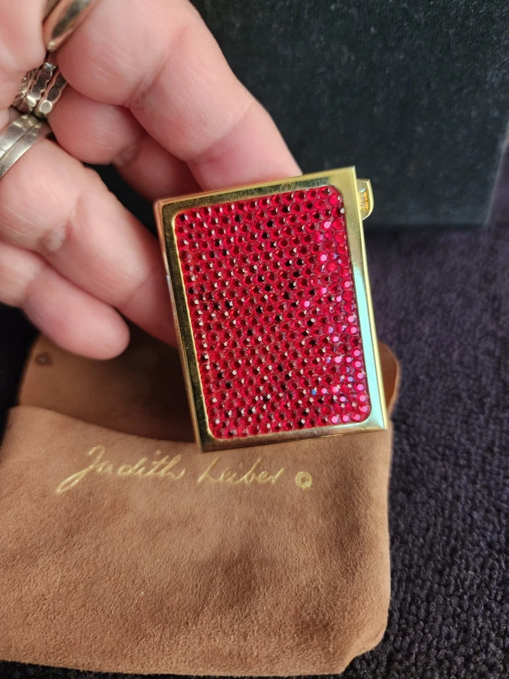 Marco de fotos de viaje en miniatura de cristal rojo Judith Leiber Foto 1 de 4