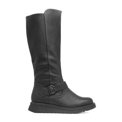 Heavenly Feet Womens Boots Black Adults Ladies Knee High Zip Up Linoa SIZE