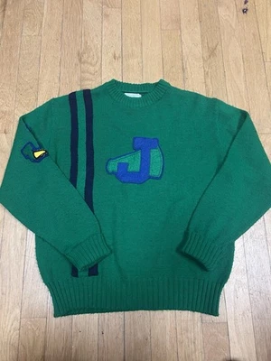 Suéter tejido Cheerleader 82’ vintage para mujer verde/azul EE. UU. Foto 1 de 4