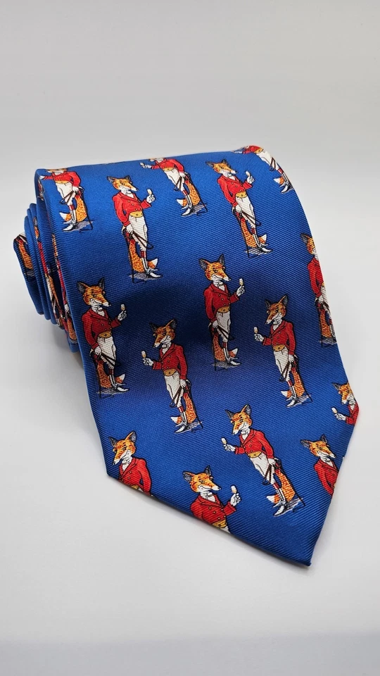 Corbata Fox & Chave Bryn Parry Collaboration 100 % seda zorro hecha en Inglaterra Foto 1 de 4