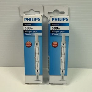 Philips Plusline 2x 500W Linear Tungsten Halogen Light Globe 118mm 2000h 240V - Picture 1 of 5