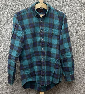 Camisa de Franela High Sierra Mervins Para Hombre M Azul Cuadros Manga Larga De Colección Años 80 90 Foto 1 de 4