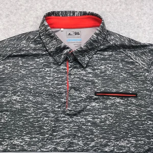 Adidas Polo Shirt Men's Large Grey Camouflage Climacool Golf Performance Vented - Picture 1 of 11