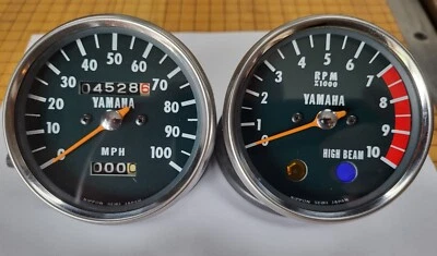 Yamaha Speedometer Tachometer Decals. YAMAHA DT250 DT400 DT360 Gauge Face  - Image 1 of 3