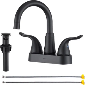 Bathroom Sink Faucet 2 or 3 Hole Matte Black Centerset 4 Inch Bathroom Sink Fauc - Picture 1 of 12