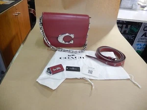 COACH IDOL (CM557) RED CALF LEATHER SHOULDER BAG - Picture 1 of 16