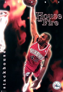 Jerry Stackhouse HOUSE ON FIRE Philadelphia 76ers 1995 Costacos 23x35 POSTER - Picture 1 of 1