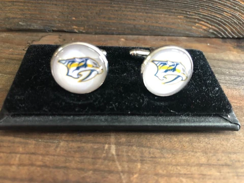 New CUFFLINKS for dress shirt - NASHVILLE PREDATORS Hockey Theme Cuff Links Cover