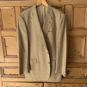 Faconnable Kahki Plaid Beach Blazer Mens 44 Long - Picture 1 of 9