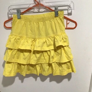 Hanna Andersson Yellow 3 Tier Ruffle Layered Skort Skirt Size 8 / 130 - Picture 1 of 1