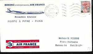 Guadeloupe France First Flight Cover - Point a Pitre to Paris 20 June 1960 - Picture 1 of 2