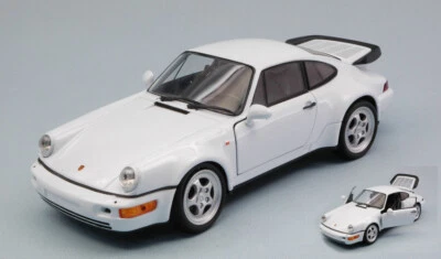 MODELLINO AUTO STATICO WELLY PORSCHE 911 964 TURBO BIANCO MODELLISMO SCALA 1:24 - Immagine 1 di 2