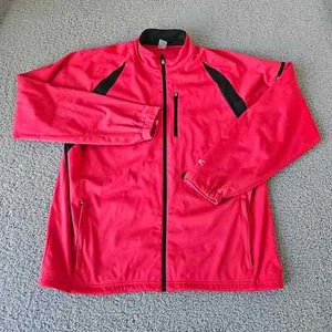 Slazenger Jacket Mens Large Red Full Zip Raglan Wind Resistant Water Resistant - Picture 1 of 7