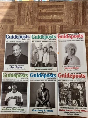 6 GUIDEPOSTS LARGE PRINT MAGAZINES, 2016 & 2017 BACK ISSUES - Image 1 of 4