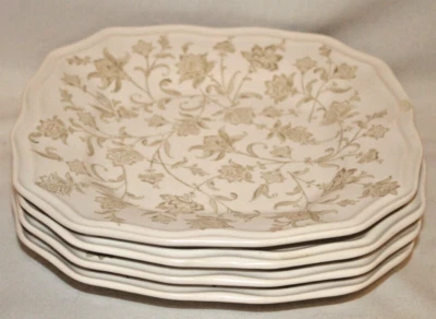 222 Fifth Batik Toile 8 1/2" Square Salad Dessert Plates Set of Four New - Image 1 of 3