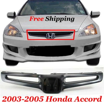 For 2003 2004 2005 Honda Accord Sedan Front Bumper Grille Primed Black HO1200157 - Image 1 of 4