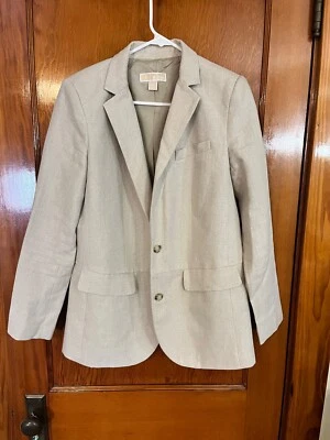 Michael Kors Womens Blazer Size 10 Beige RN 111818 CA 45885 - Image 1 of 4