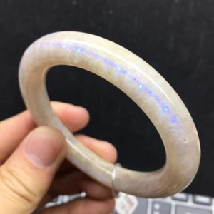 55mm Natural Strong Blue Light Moonstone Gemstone Crystal Bangle Bracelet AAA - Picture 1 of 1