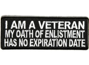 I AM A VETERAN MY OATH bestickte Jacke Weste Aufnäher lustiger Spruch Biker Emblem - Bild 1 von 1