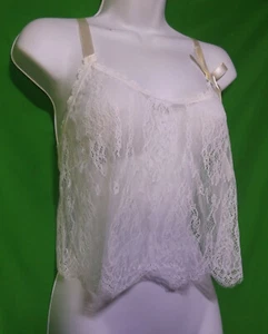 NEW HANKY PANKY 914431 LIVO BRIDAL COLLECCTION SHEER LACE CROP TOP CAMISOLE L - Picture 1 of 2