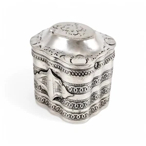 Antique Dutch silver tall snuff scent peppermint box Lodereindoosje vinaigrette - Picture 1 of 18