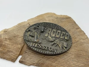 Vintage Hesston National Finals Rodeo 1978 4th Edition Belt Buckle NFR 78 Brass - Picture 1 of 4